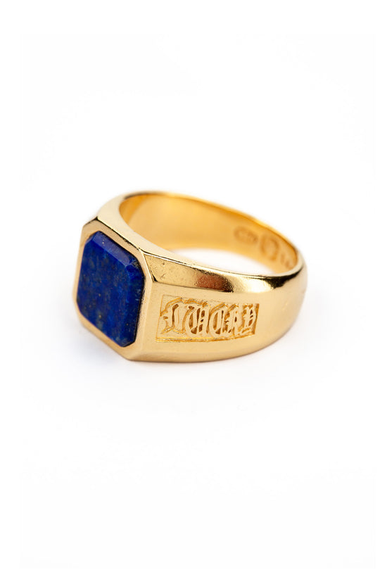 Stay Lucky Signet -  Lapis Lazuli | Gold