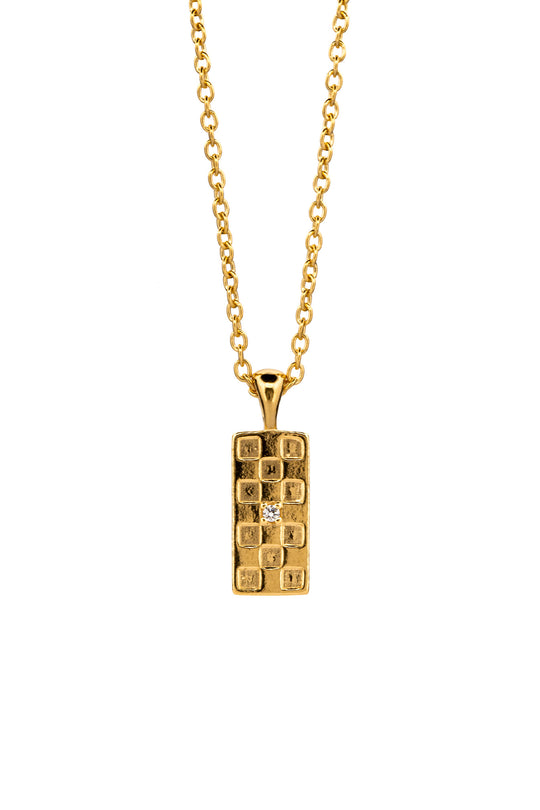 Checks Necklace | Gold