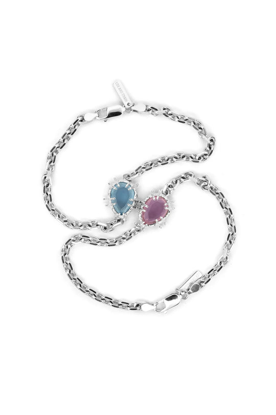 Breakable Heart Gem Bracelet Set | Silver