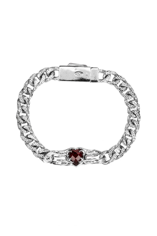 Flaming Heart Bracelet - Garnet