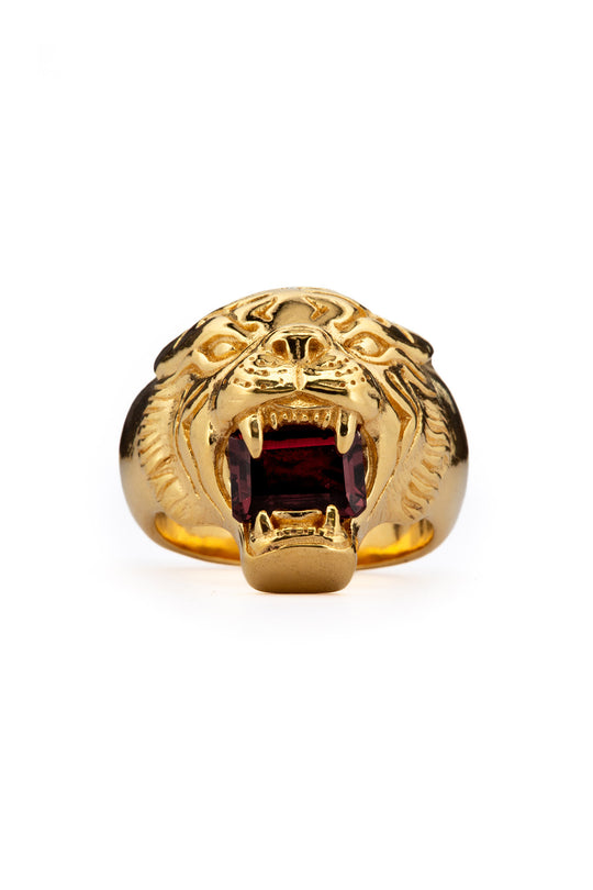Love Kills Signet - Garnet | Gold