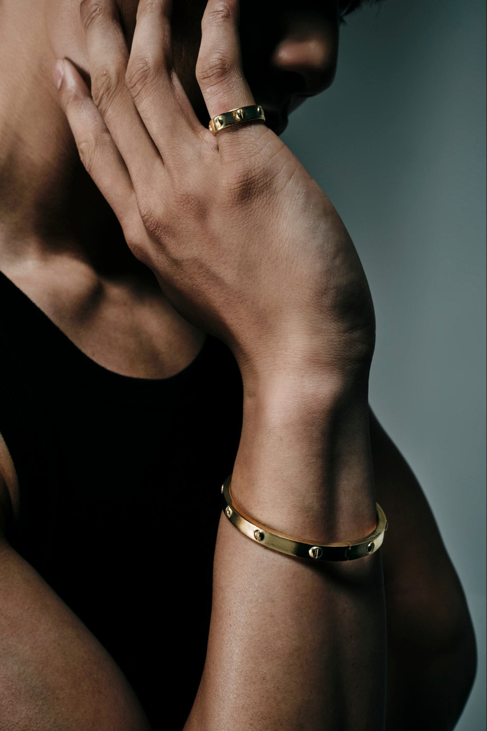 Industrial Cuff Bracelet | Gold