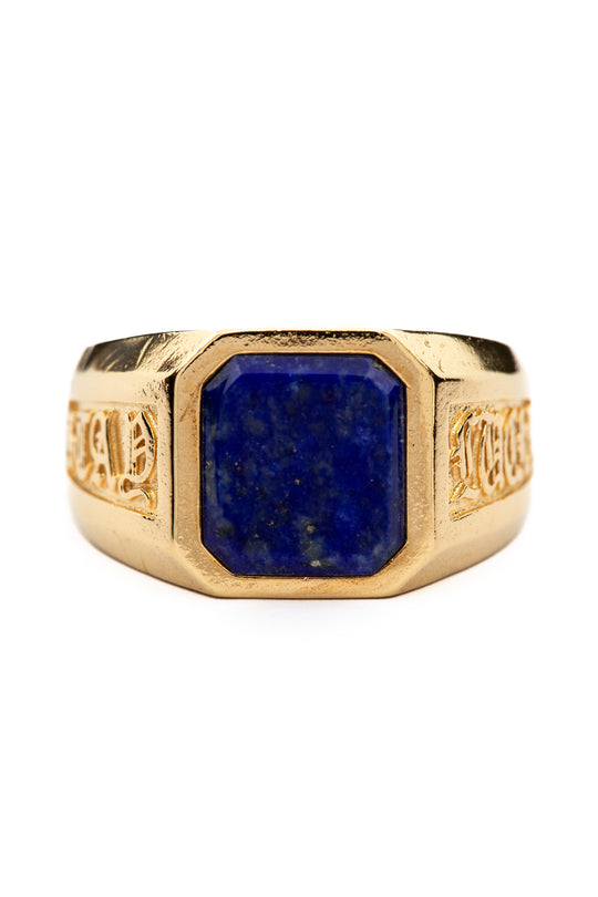 Stay Lucky Signet -  Lapis Lazuli | Gold