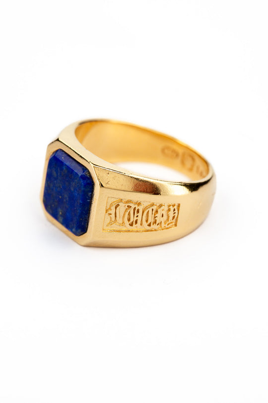 Stay Lucky Signet -  Lapis Lazuli | Gold