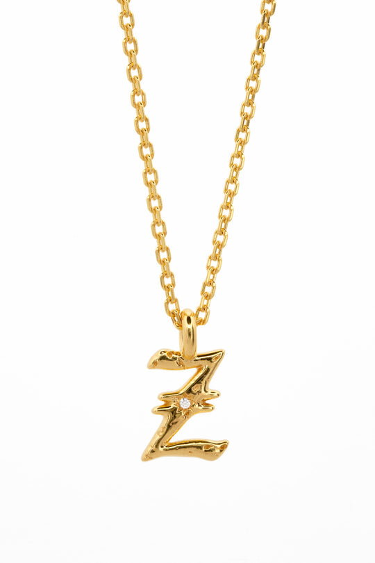 Alphabet Icon Necklace Gold