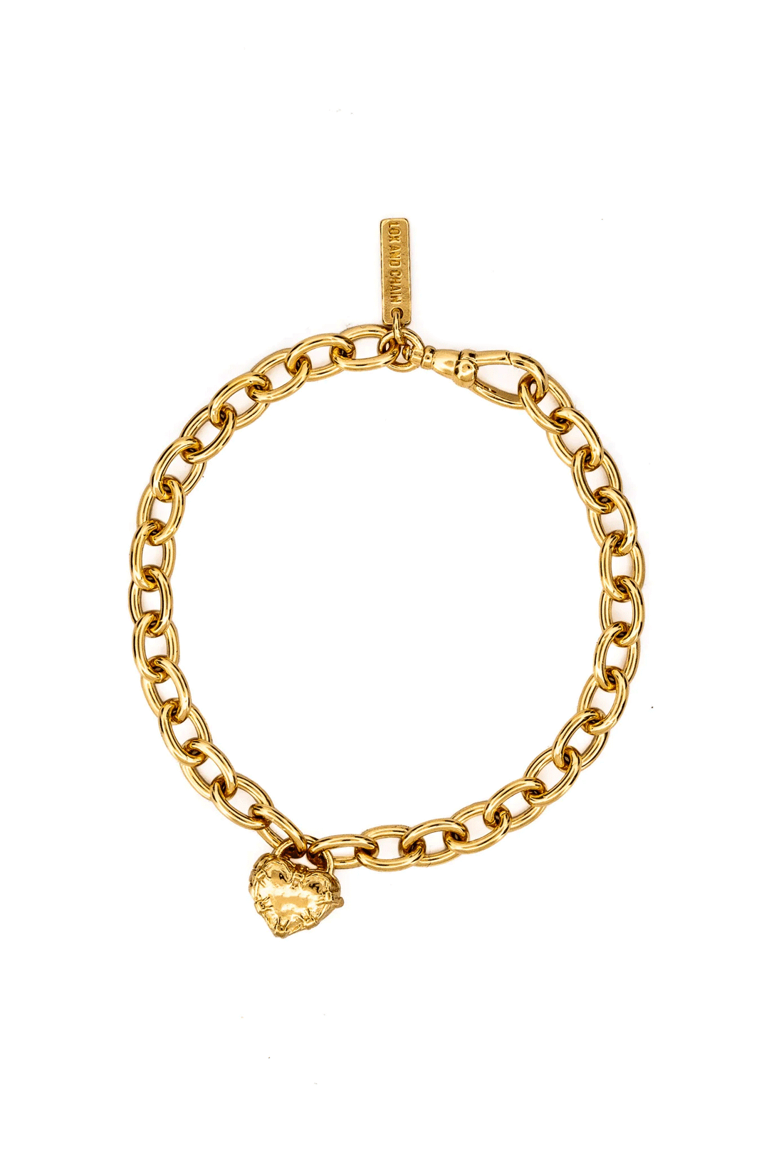 Barbwire Heart Locket Bracelet | Gold