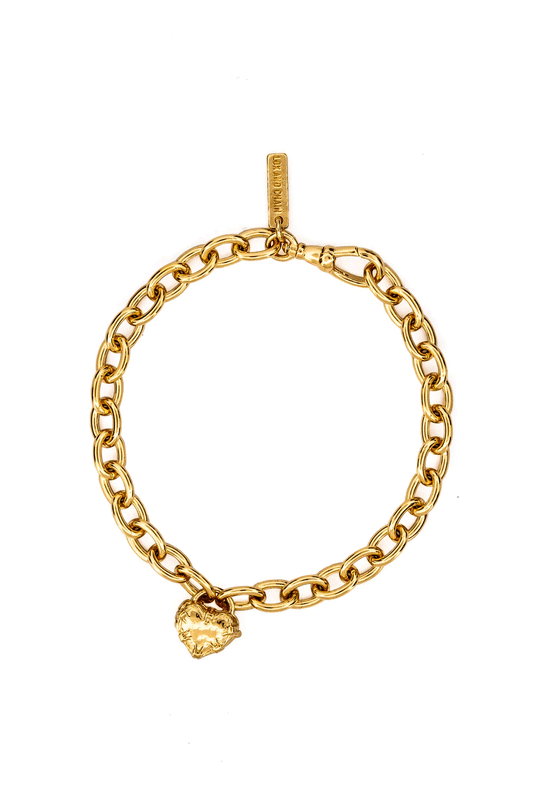 Barbwire Heart Locket Bracelet | Gold