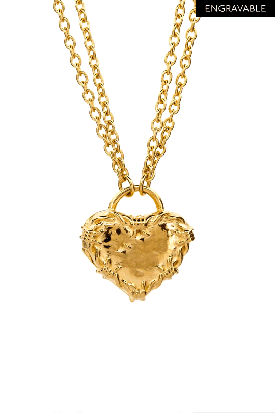 Barbwire Heart Locket | Gold