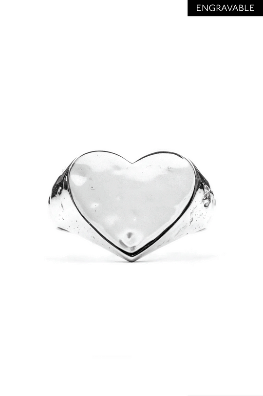 Gem Heart Signet - White Sapphire