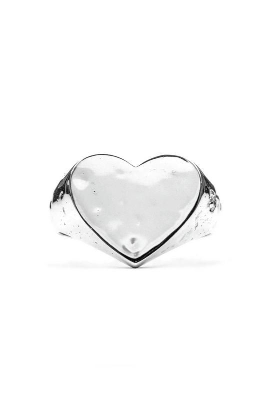 Gem Heart Signet - White Sapphire