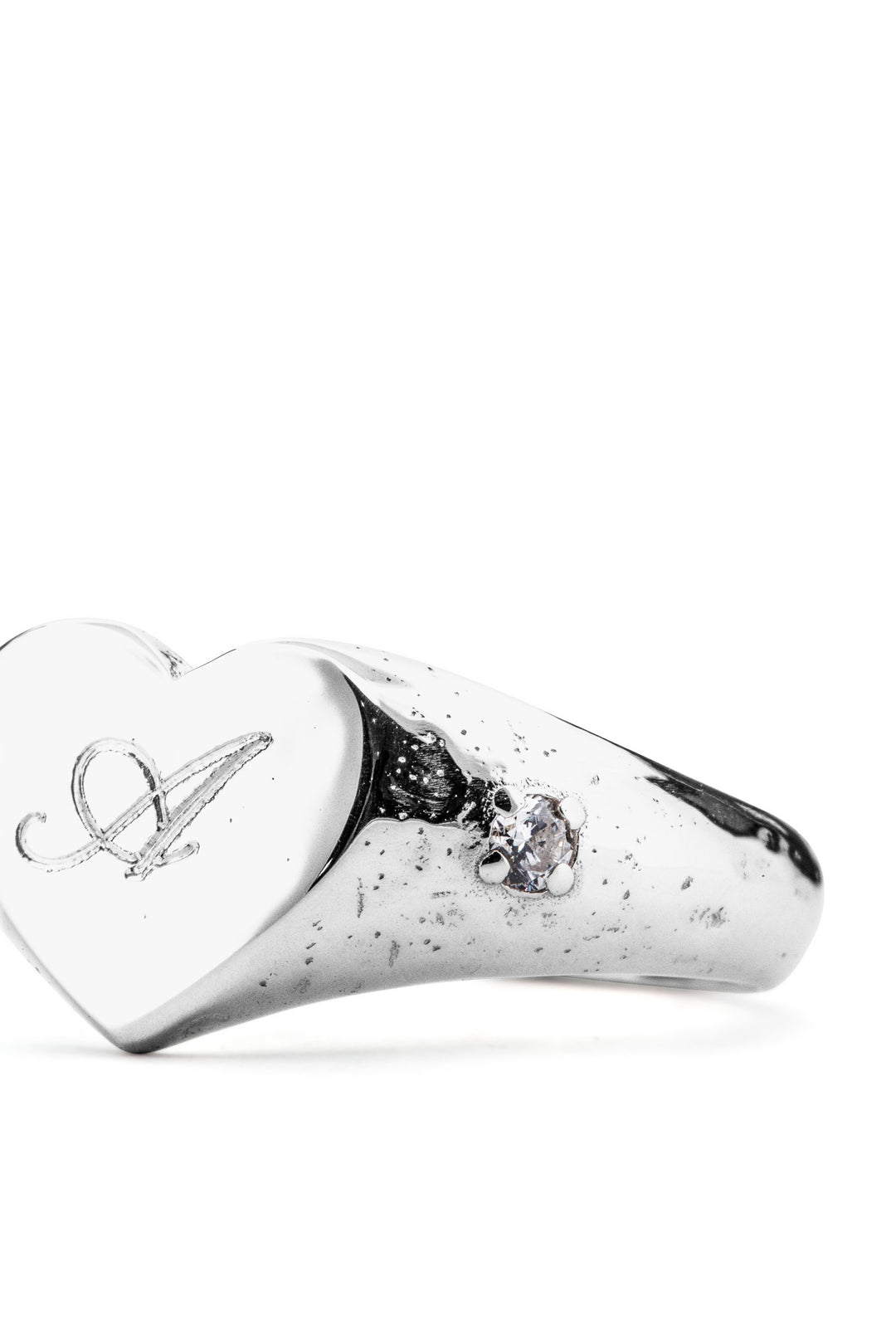 Little Gem Heart Ring - White Sapphire