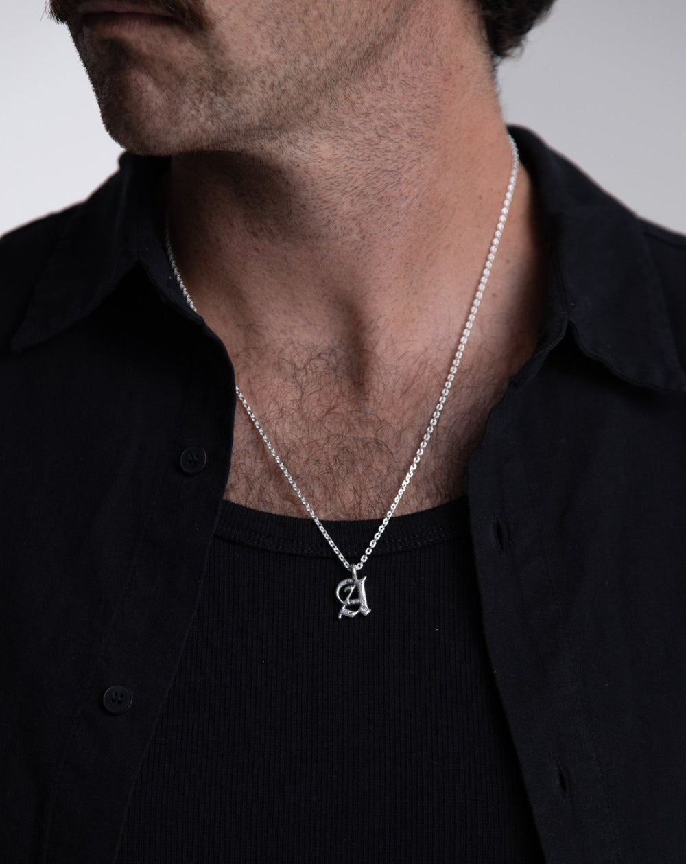 Alphabet Icon Necklace Silver