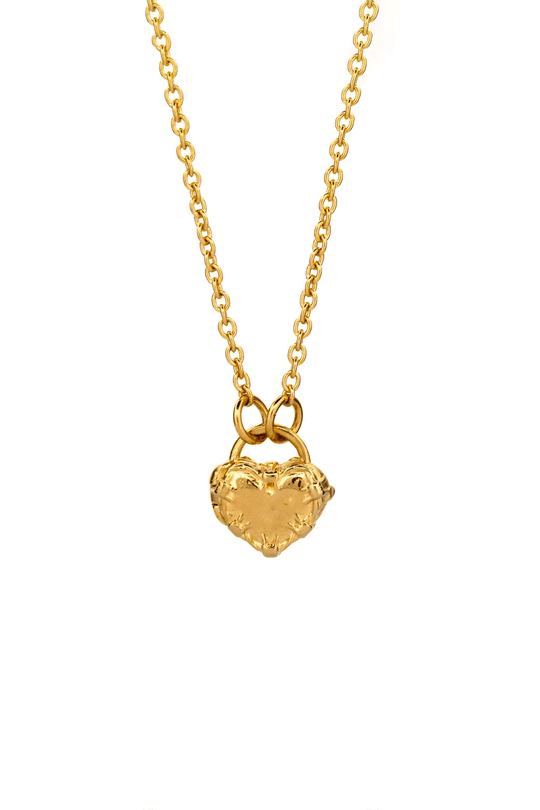 Lil' Barbwire Heart Locket | Gold