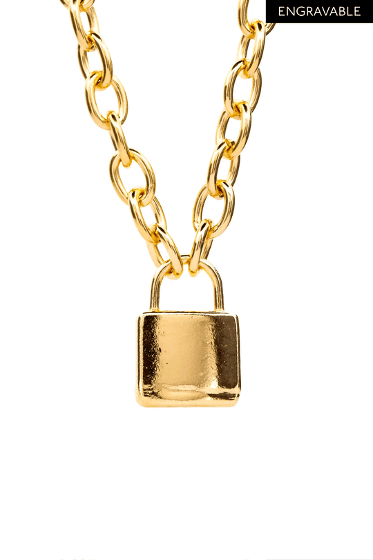 Lock Necklace | Gold