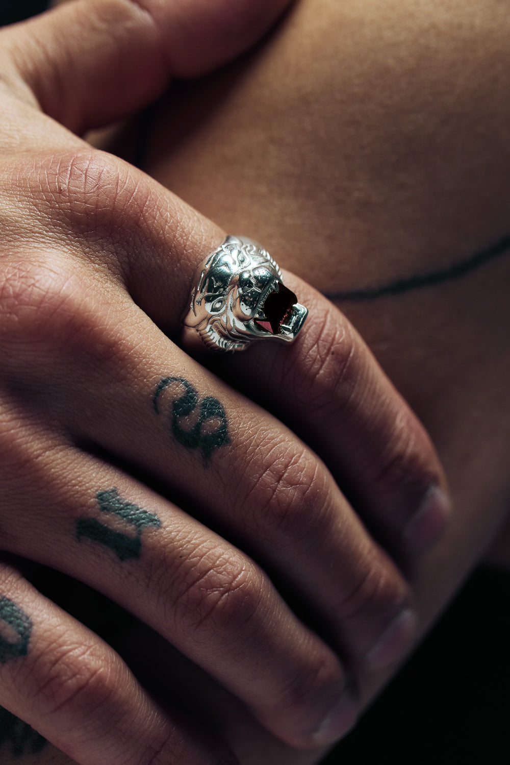 Love Kills Signet - Garnet
