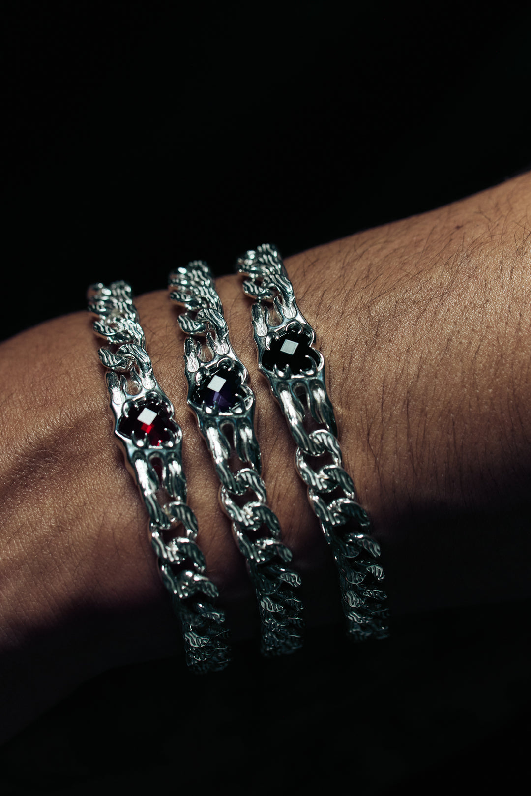 Flaming Heart Bracelet - Blue Sapphire
