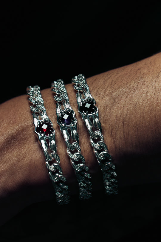 Flaming Heart Bracelet - Blue Sapphire