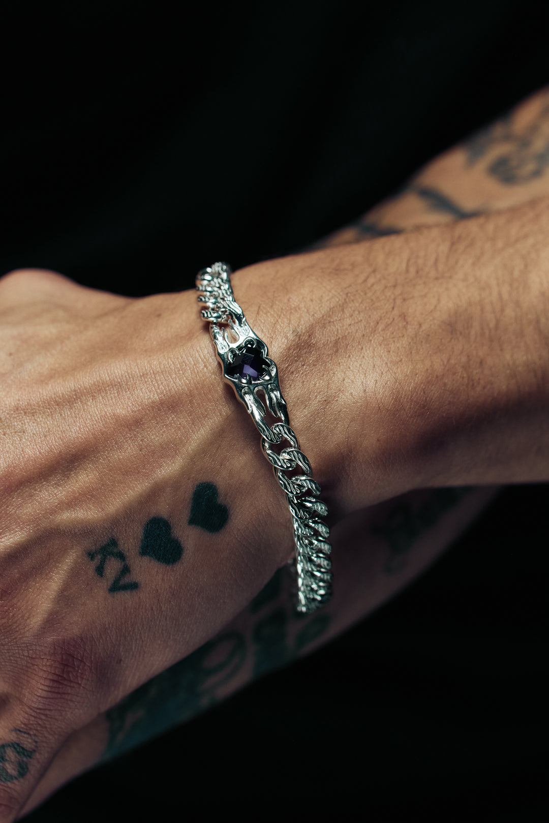 Flaming Heart Bracelet - Blue Sapphire