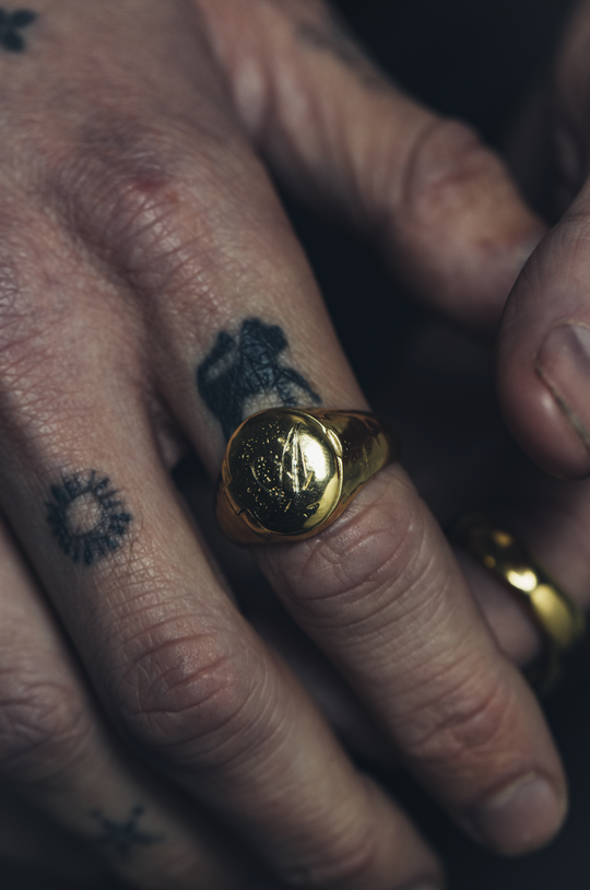 Memento Locket Signet Ring Gold