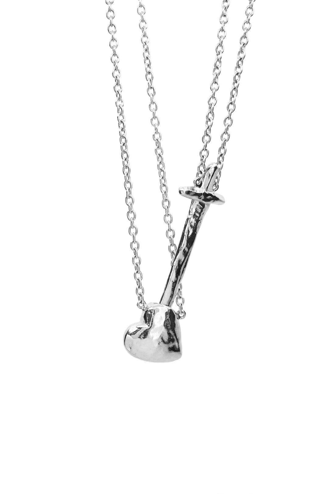 Stabbed Heart Necklace - Set | Silver