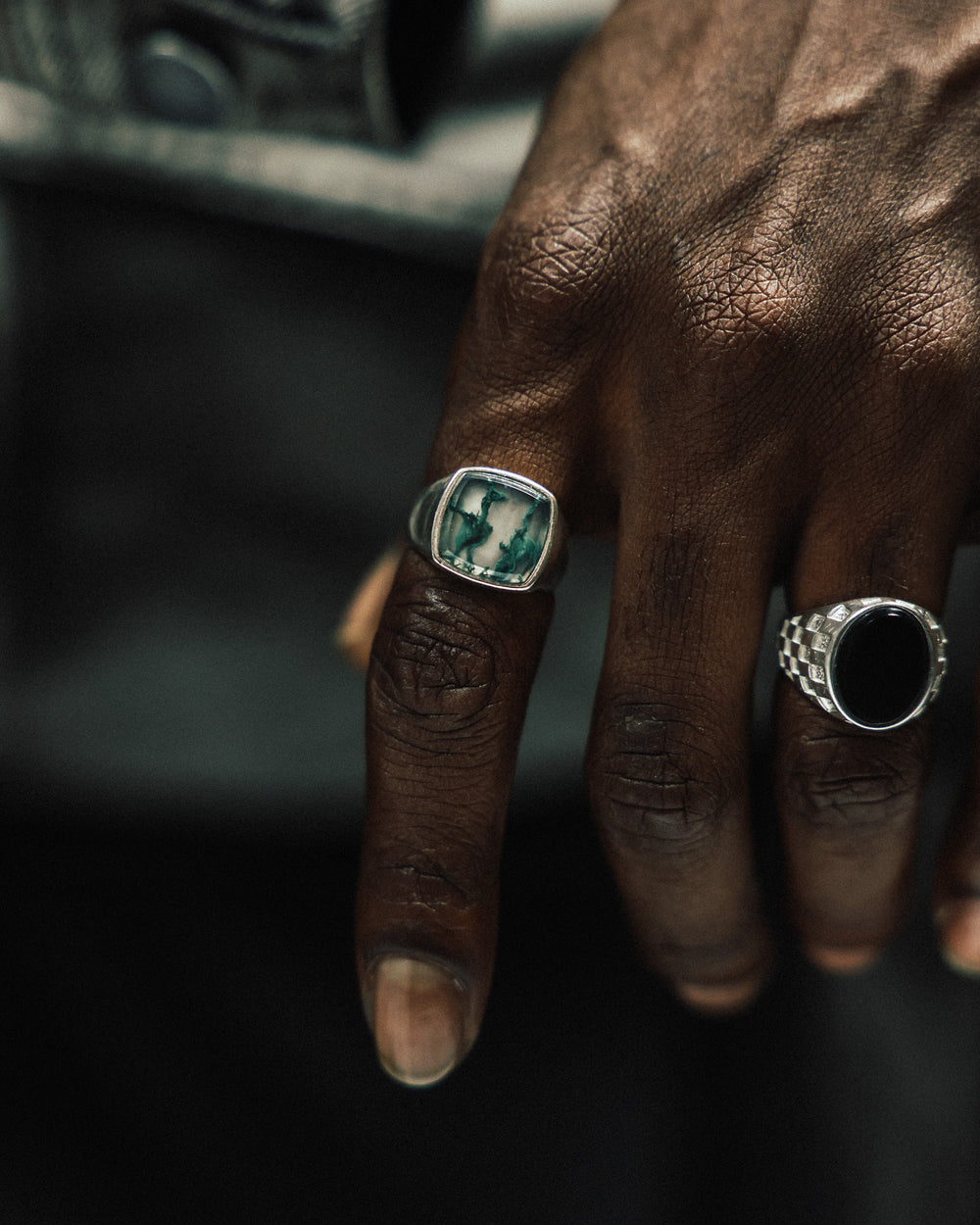 Creed Ring - Moss Agate