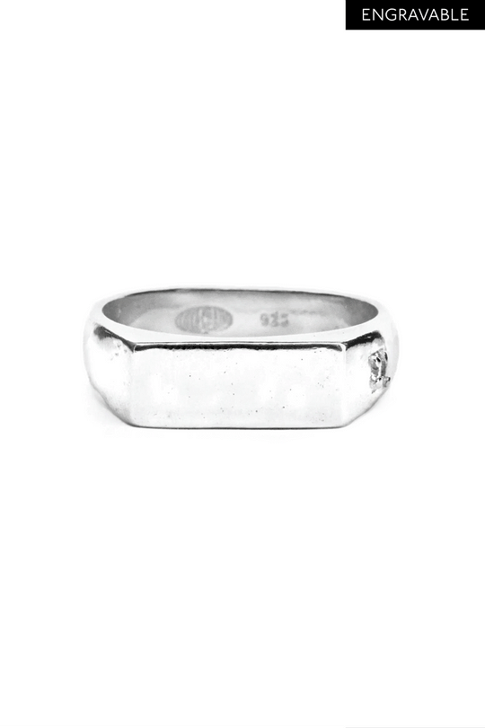 Year Signet - White Sapphire