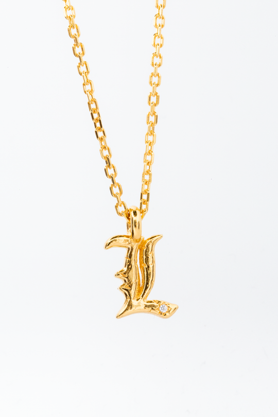 Alphabet Icon Necklace Gold