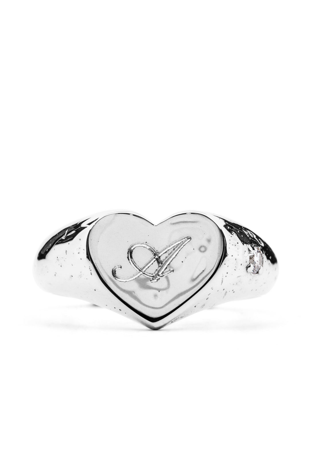 Little Gem Heart Ring - White Sapphire