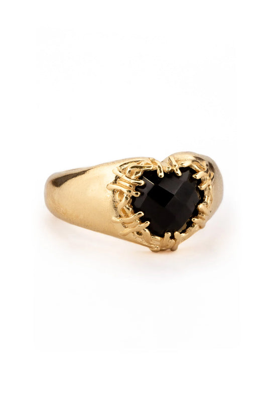 Barbed Heart Signet | Gold