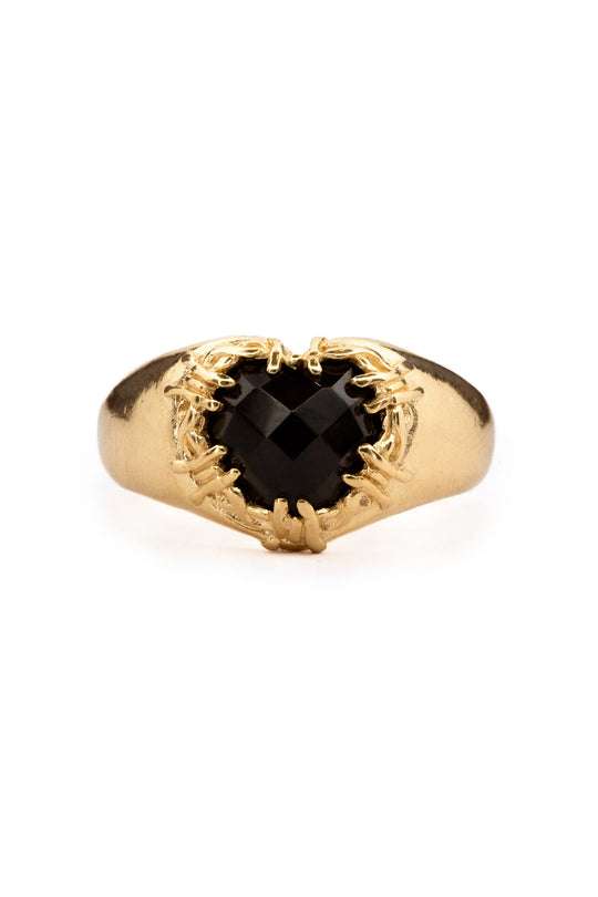Barbed Heart Signet | Gold