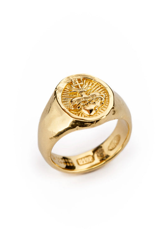 Sacred Heart Signet I Gold
